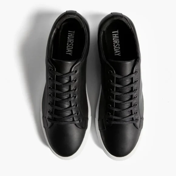 Thursday Everyday Premier Low Top BLACK Leather Sneakers Womens Size US … - Picture 6 of 11